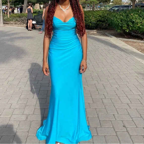 Dresses Size Turquoise Form Fitting Cross Back Dress Poshmark
